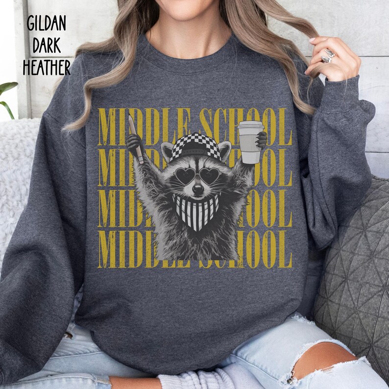 Middle School Teacher Shirt, Funny Feral Raccoon Tee, Teacher Team Shirt, Back to School, Comfort Colors, Last Day of School image 7