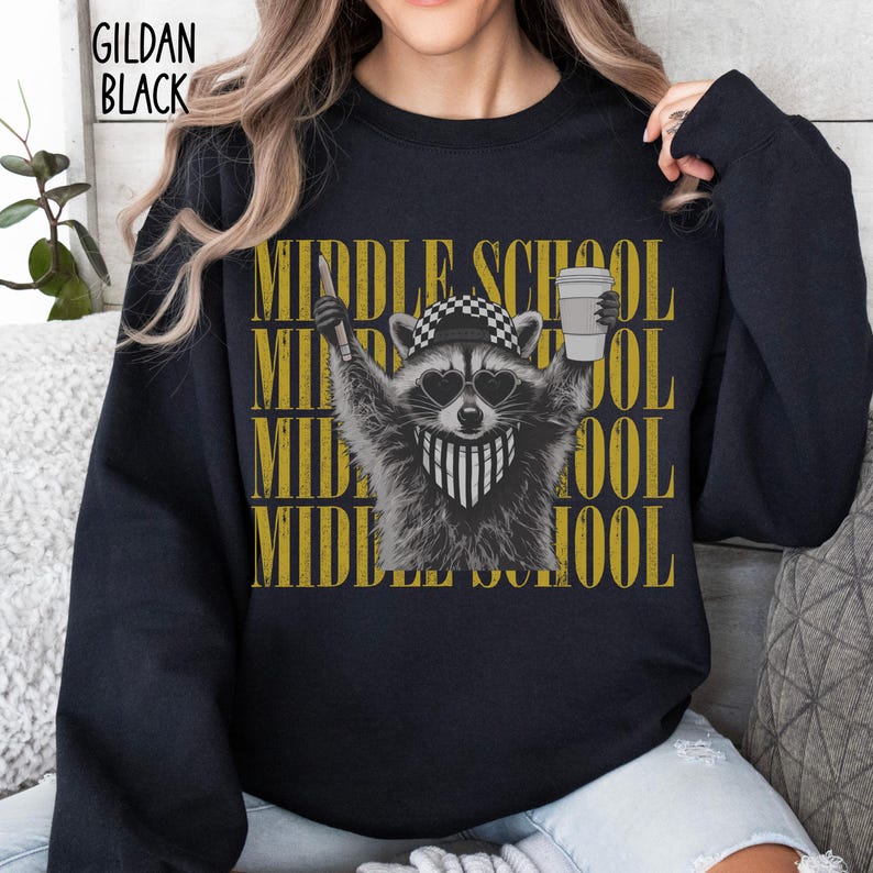Middle School Teacher Shirt, Funny Feral Raccoon Tee, Teacher Team Shirt, Back to School, Comfort Colors, Last Day of School image 8