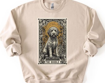 Aussiedoodle Tarot Card Sweatshirt, Aussie Doodle Dog Sweatshirt, Dog Lover Gift, Doodle Mom Crewneck, Doodle Shirt, Pet Lover Gifts