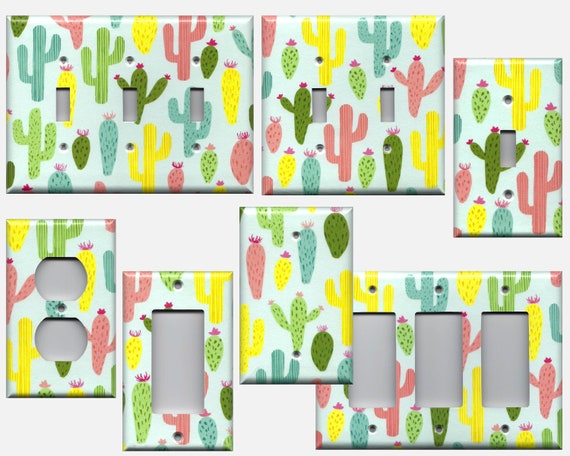 Cactus Print Succulent Southwest Bath Decor Light Switch Plate Etsy