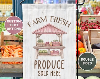 Farm Stand Garden Flag, Fresh Vegetables, Produce, Eggs Sold Here Sign, Farmer's Market Flag, Veggie Garden Flag, Vegetable Garden Flag
