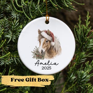 Personalized Horse Christmas Ornament, Horse Ornament, Custom Name Horse Lover Gift, Horse Riding, Pony Gift for Girl, Horse Rider Gift