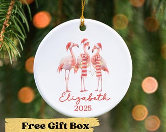 thumbnail image 2 of Santa With Flamingo Lifebuoy, Blown Glass Ornament For Christmas Tree, 5 In | Online Sales On 2 of 10