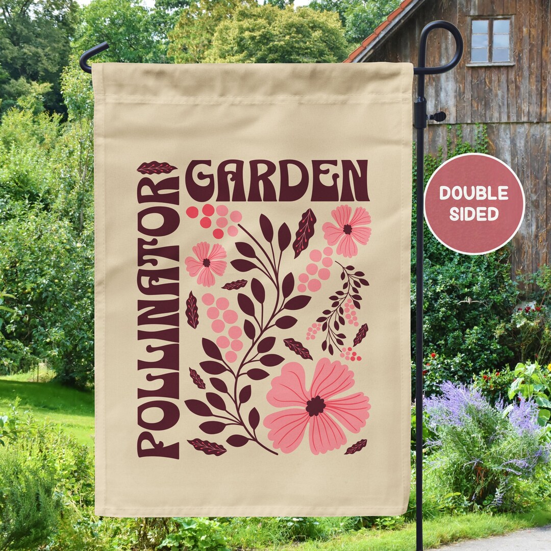 Pollinator Garden Flag, Native Plant Sign, Wildlife Habitat ...
