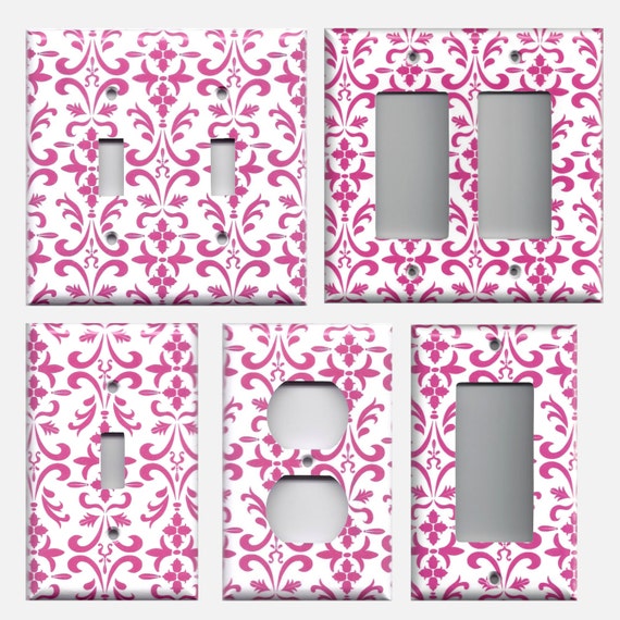 Wall Plates Pink Cameo Damask Light Switch Covers Home Decor Outlet Home Garden