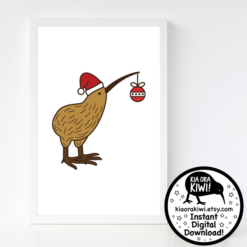 New Zealand Christmas Bird Printable Wall Art Digital | Etsy