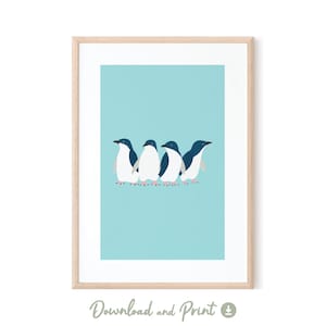 Penguin Art | Korora | Fairy Penguin | PRINTABLE Wall Art | DIGITAL DOWNLOAD | Bird Art | Penguin Art | New Zealand Bird Art | Blue Penguin