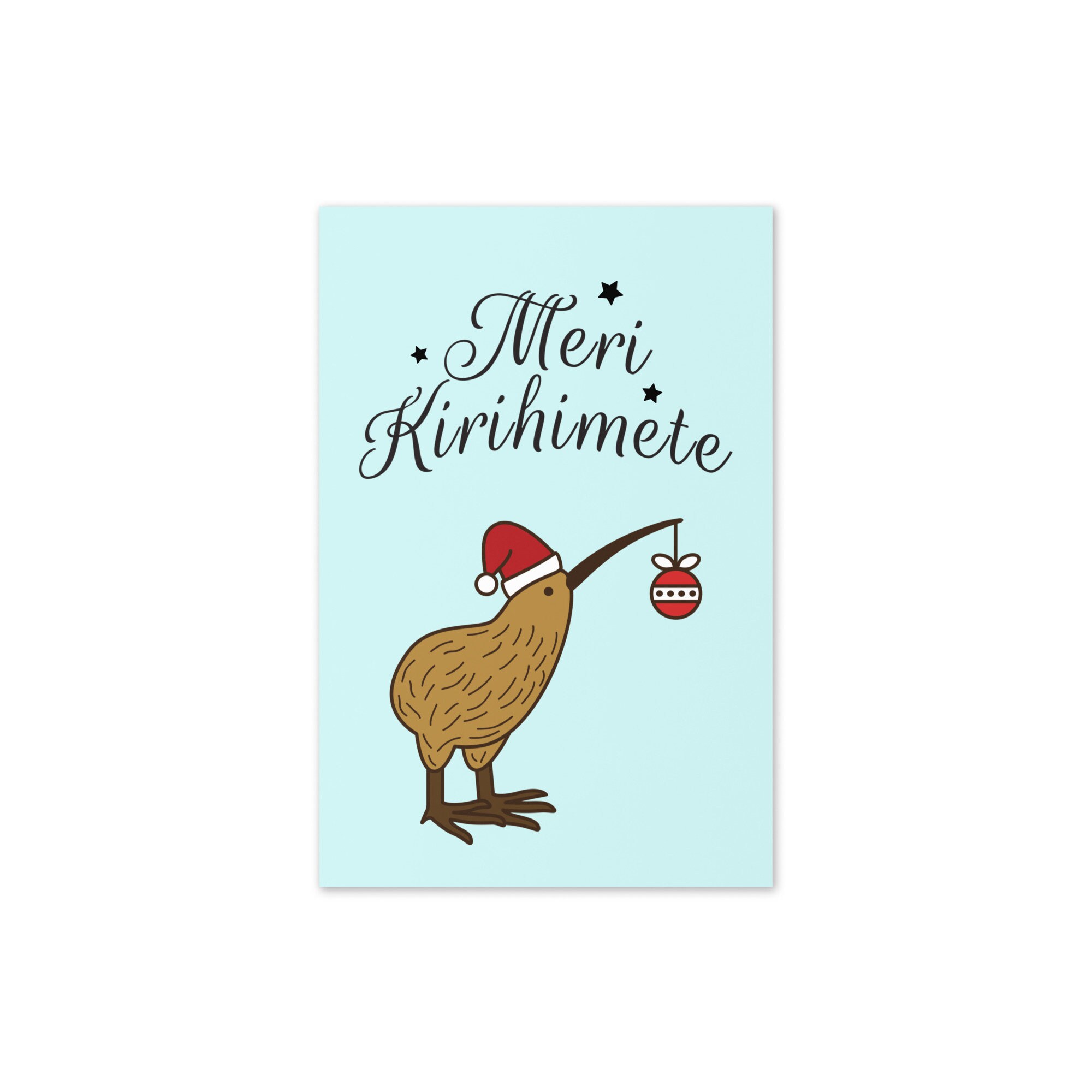 Birds of a Father  “Merry, Merry” Kiwi Christmas Card | Meri Kirihimete Merry Christmas Greeting