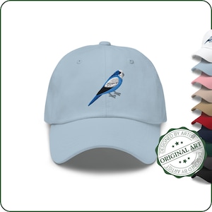 Budgie Hat | Blue Budgie Cap | Australian Budgerigar Cap | Australian Bird Hat | Embroidered Bird | Bird Hat | Parakeet | Australia Gift