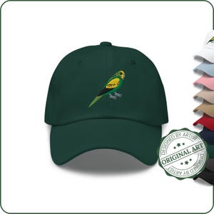 Budgie Hat | Budgie Cap | Australian Budgerigar Cap | Australian Bird | Dad hat | Embroidered Bird | Bird Hat | Parakeet | Australia Gift