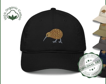 Organic Cotton Kiwi Bird Dad Hat – Embroidered New Zealand Cap