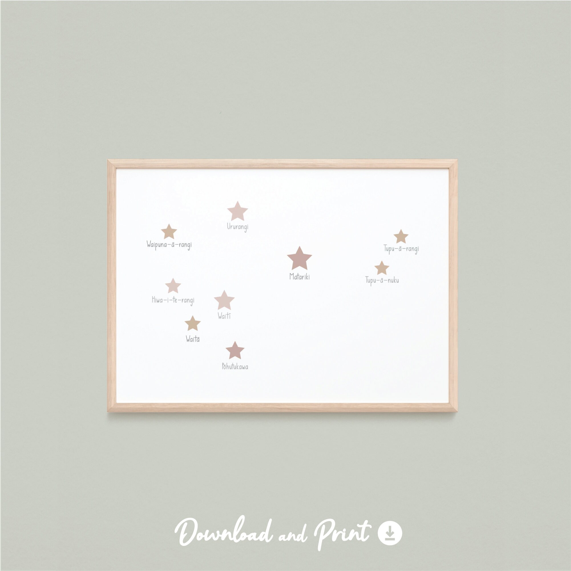 matariki stars printable wall art instant download star etsy