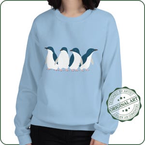 Penguin Sweatshirt | Woman's Penguin Sweatshirt | Korora Little Blue Penguin | Fairy Penguin | Unisex Size | New Zealand Bird Sweatshirt