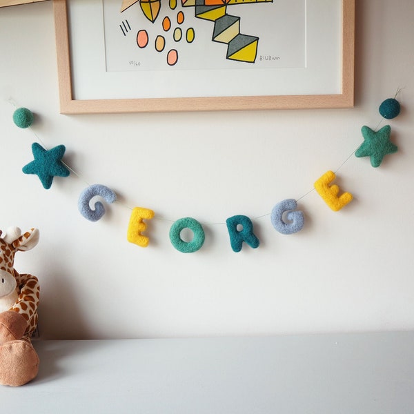 Personalised Name Nursery Garland Perfect gift for Baby’s Christening, Baby Shower or First Birthday