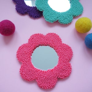 Punchneedle Large Flower Pocket Mirror