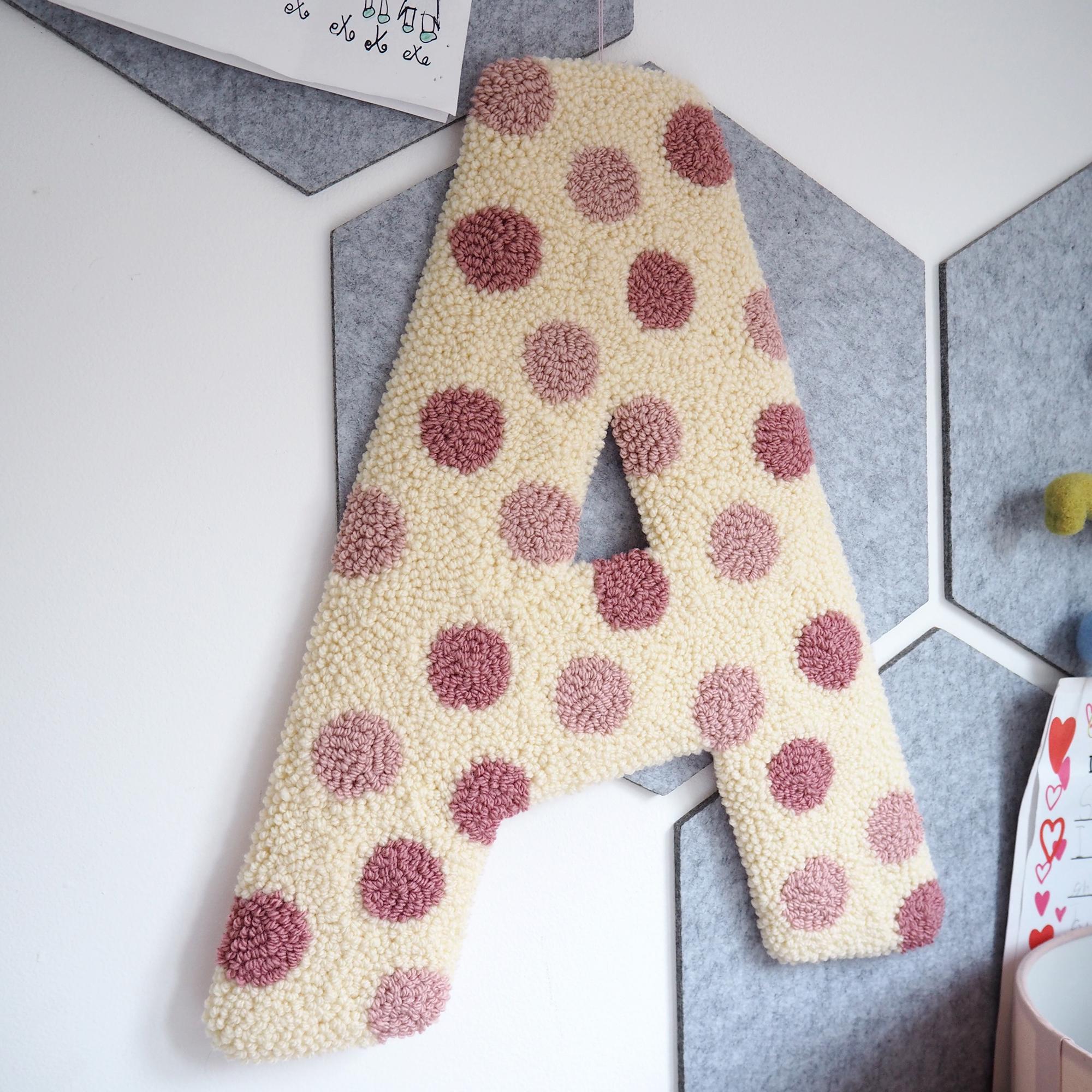 Pink Custom Letter Polka Dot Wall Hanging - Etsy