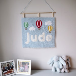 Custom Nursery Wall Hanging with Hot Air Balloons
