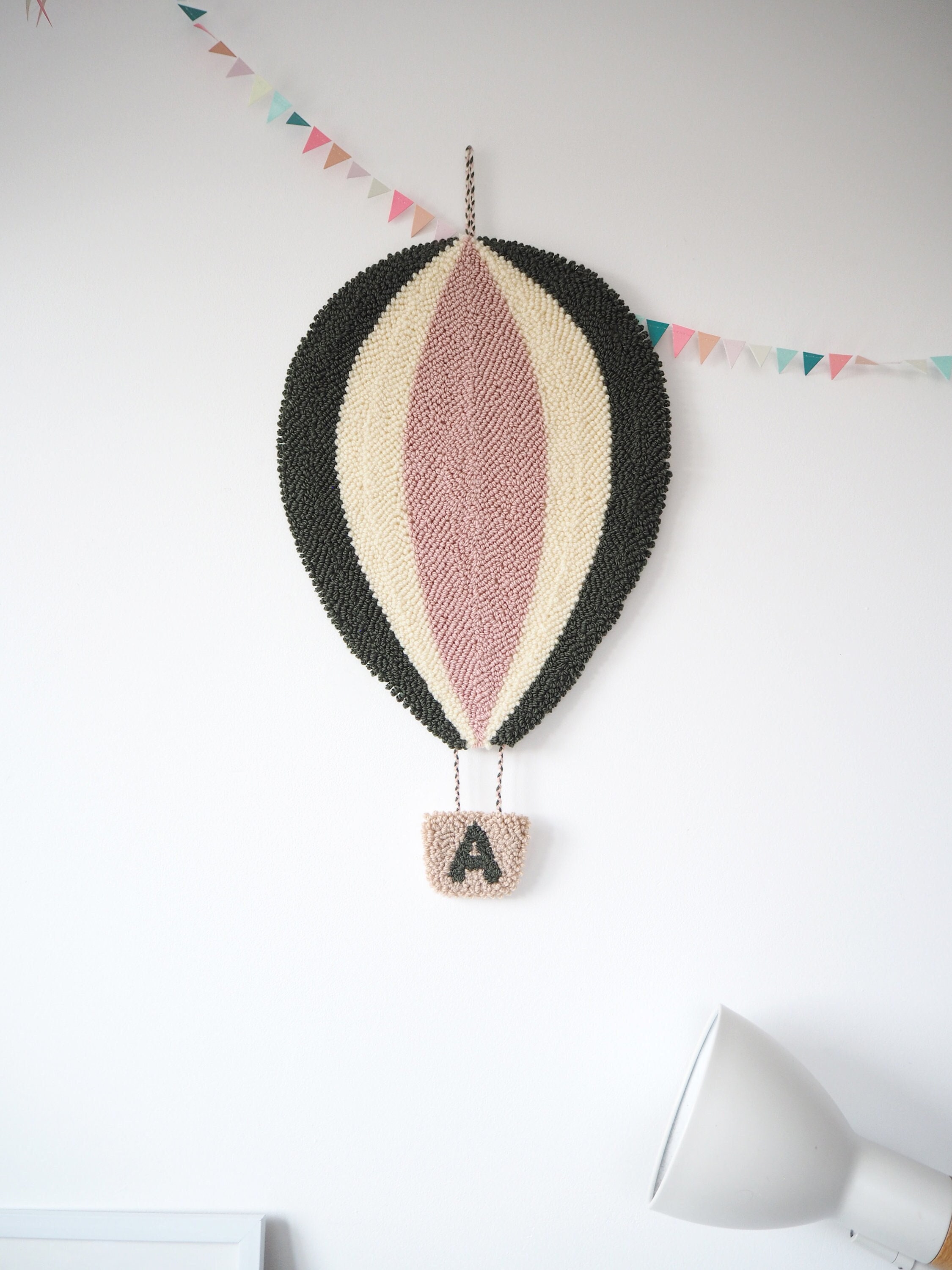Hot Air Balloon Nursery Wall Hanging With Personalised Basket - Etsy