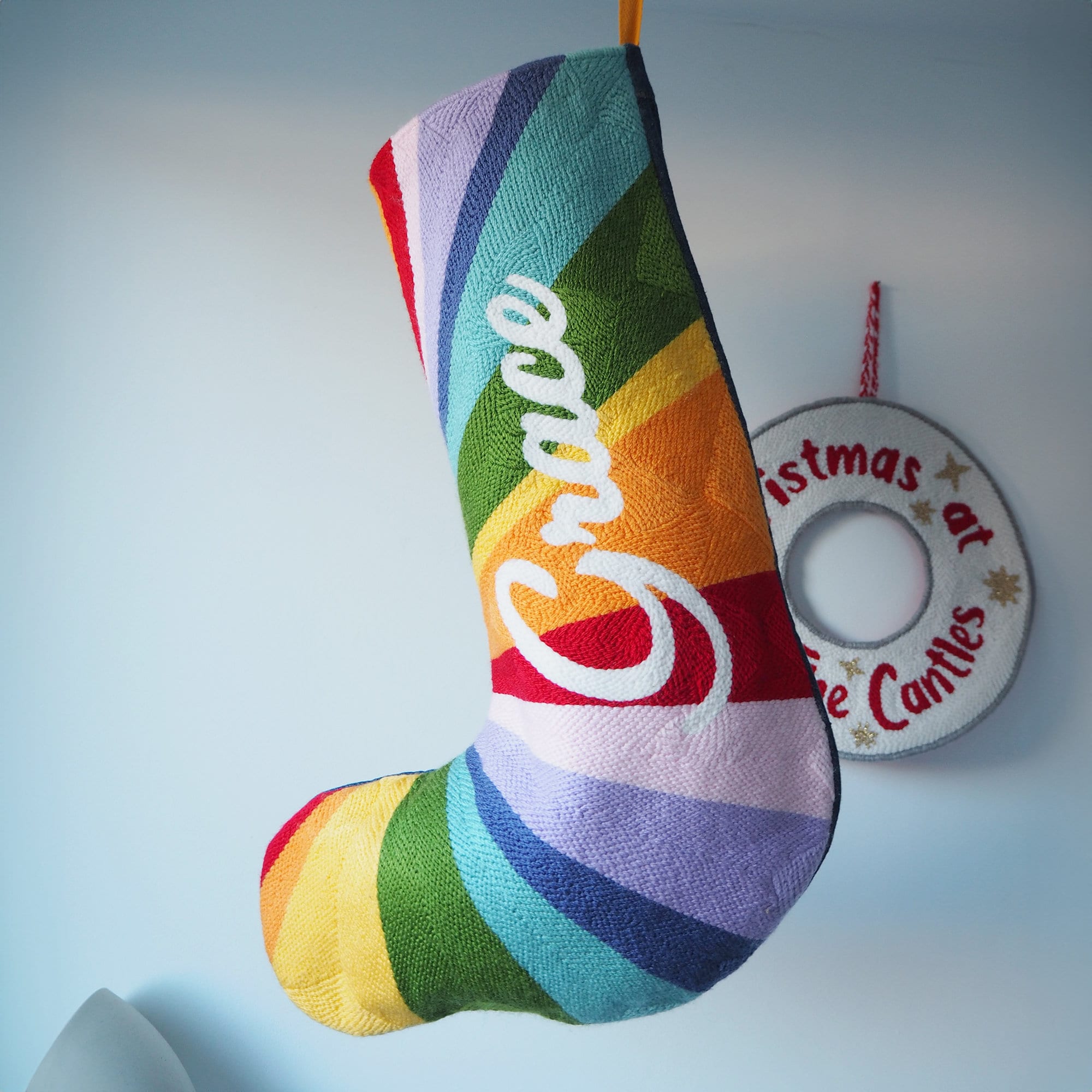 Custom Striped Christmas Stocking perfect for baby’s first Christmas, a couples Xmas or a family set for the fireplace