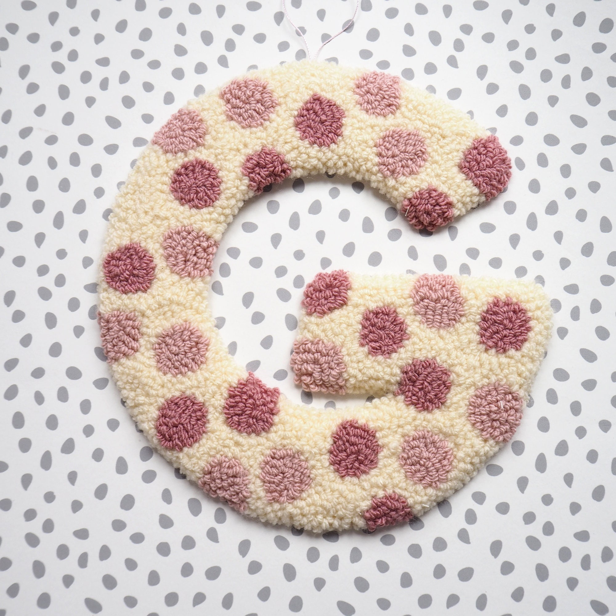 Pink Custom Letter Polka Dot Wall Hanging - Etsy