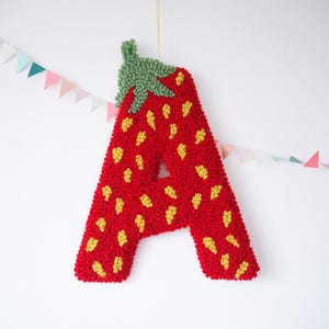 Custom Strawberry Letter Nursery Wall Hanging
