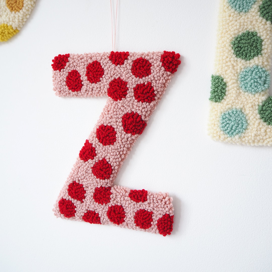 Pink and Red Custom Letter Polka Dot Wall Hanging - Etsy