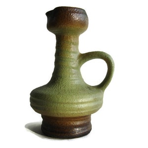 Vintage ceramic vase Vest Keramiek Van Woerden K14 Oliva decor, Dutch Pottery