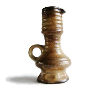 Vintage ceramic vase Vest Keramiek Van Woerden J7 Zand decor, Dutch Pottery