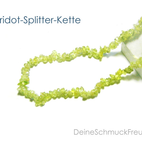 Peridot Chip Necklace: Light green pearl necklace, green gemstone necklace, short natural stone necklace, genuine raw stones