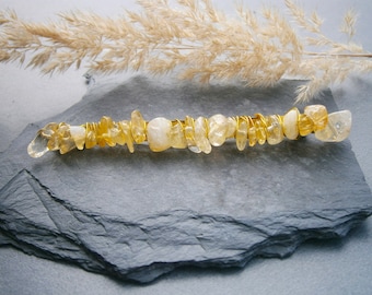 Pince à cheveux avec copeaux de pierres précieuses citrine ou aigue-marine, pince à cheveux plaquée or, pince à cheveux, accessoires pour cheveux de mariée