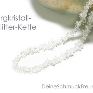 Bergkristall Splitter Kette, Halskette, Splitterkette, Kristall Naturstein Rohstein Edelstein Schmuck Bild 5