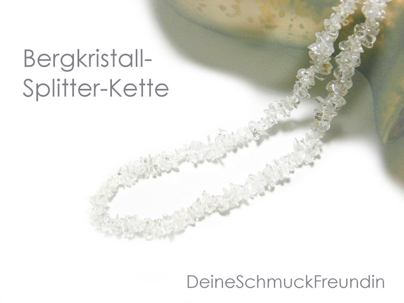 Bergkristall Splitter Kette, Halskette, Splitterkette, Kristall Naturstein Rohstein Edelstein Schmuck Bild 5
