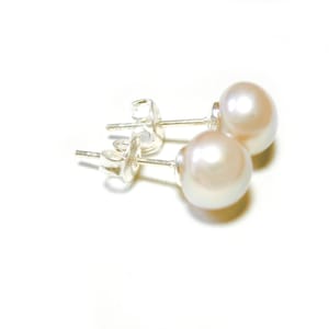 Perlen Ohrstecker Silber 925, Zuchtperlen Ohrringe, Perlenohrringe
