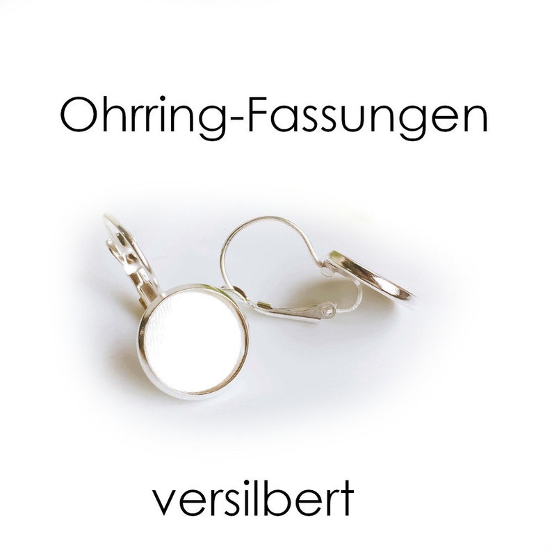 Weiße Perlmutt Ohrringe, Muschel Ohrstecker, vergoldeter Edelstahl, Cabochons Perlmutt-Imitat Bild 10