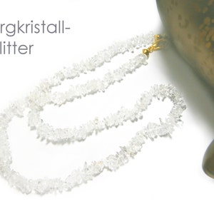 Bergkristall Splitter Kette, Halskette, Splitterkette, Kristall Naturstein Rohstein Edelstein Schmuck Bild 3