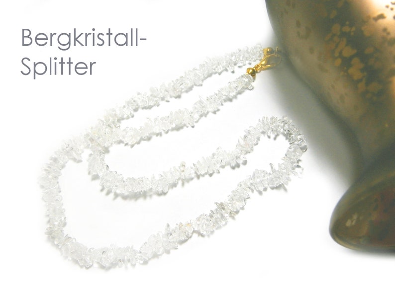 Bergkristall Splitter Kette, Halskette, Splitterkette, Kristall Naturstein Rohstein Edelstein Schmuck Bild 3