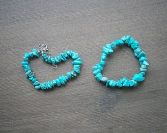 Turquoise bracelet, gemstone bracelet unisex, natural stone pearl bracelet, splinter bracelet, surfer bracelet