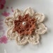 Crochet Flower in 3-1/4 inches In Cream and Copper YH - 254-03