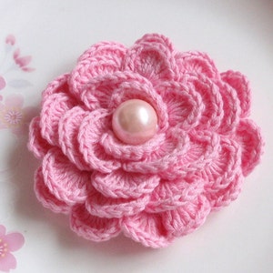 Crochet Flower in 2-3/4 inches In Pink YH-141-06