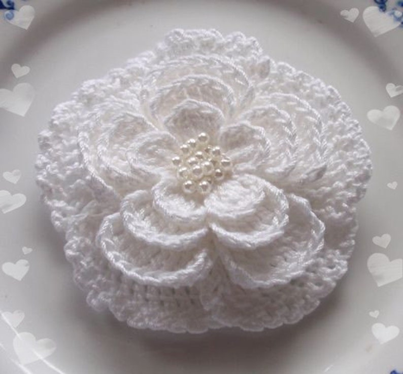 Larger Crochet Flower In 3.5 inches YH-024-03 image 2