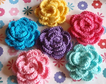 6 Crochet Flowers  YH-121-02