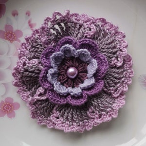 Larger Crochet Flower in 3.5 Inches With Pearl YH-311 - Etsy