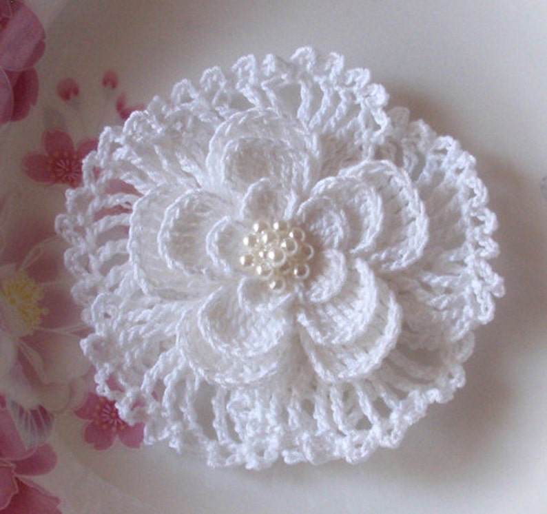 Larger Crochet Flower In 3.5 inches YH-024-03 image 1