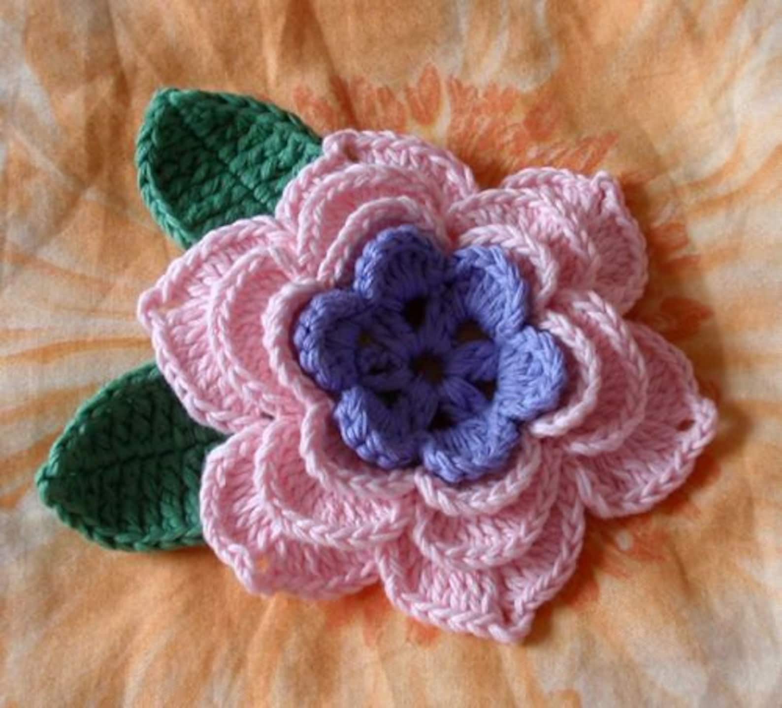 Flor de ganchillo en 21/2 pulgadas YH04001 Etsy Flor de ganchillo en 21/2 pulgadas YH04001 Etsy