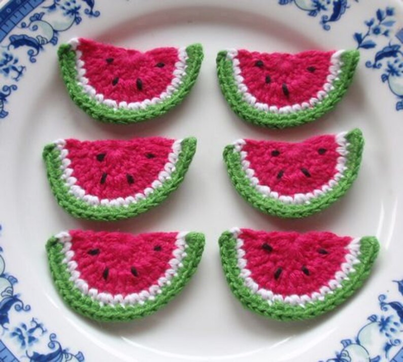 6 Crochet Watermelons YH 036 Etsy
