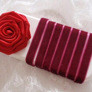 Velvet Ribbon 10 yards in Deep Rose Red (3/8 inch) More Color to Choose R-38-237