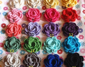 6 Crochet Flowers In Your Color YH-121-01