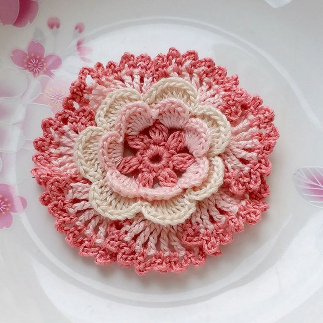 Larger Crochet Flower in 3 Inches YH-289-01 - Etsy