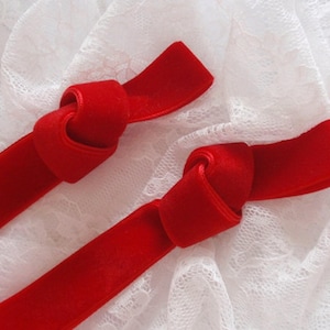 Velvet Ribbon 3 yards in Red (3/4 inch) More Color to Choose R-34-45