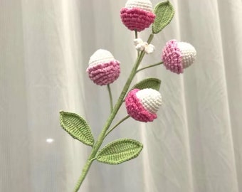 Fleur au Crochet faite à la main, Litchi au Crochet, Bouquet de fleurs au Crochet - CY-40